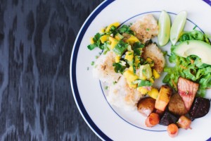 Coconut Crusted Cod with Mango Salsa