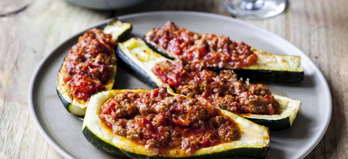 Courgettes with Spicy Lamb Mince